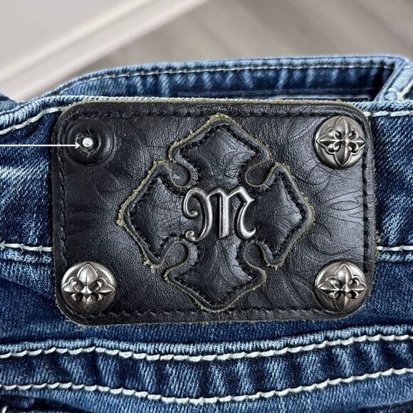 Miss Me Women Size 27 Classic Skinny Leg Low Rise Denim Cotton Jeans Y2K Western - Picture 8 of 12